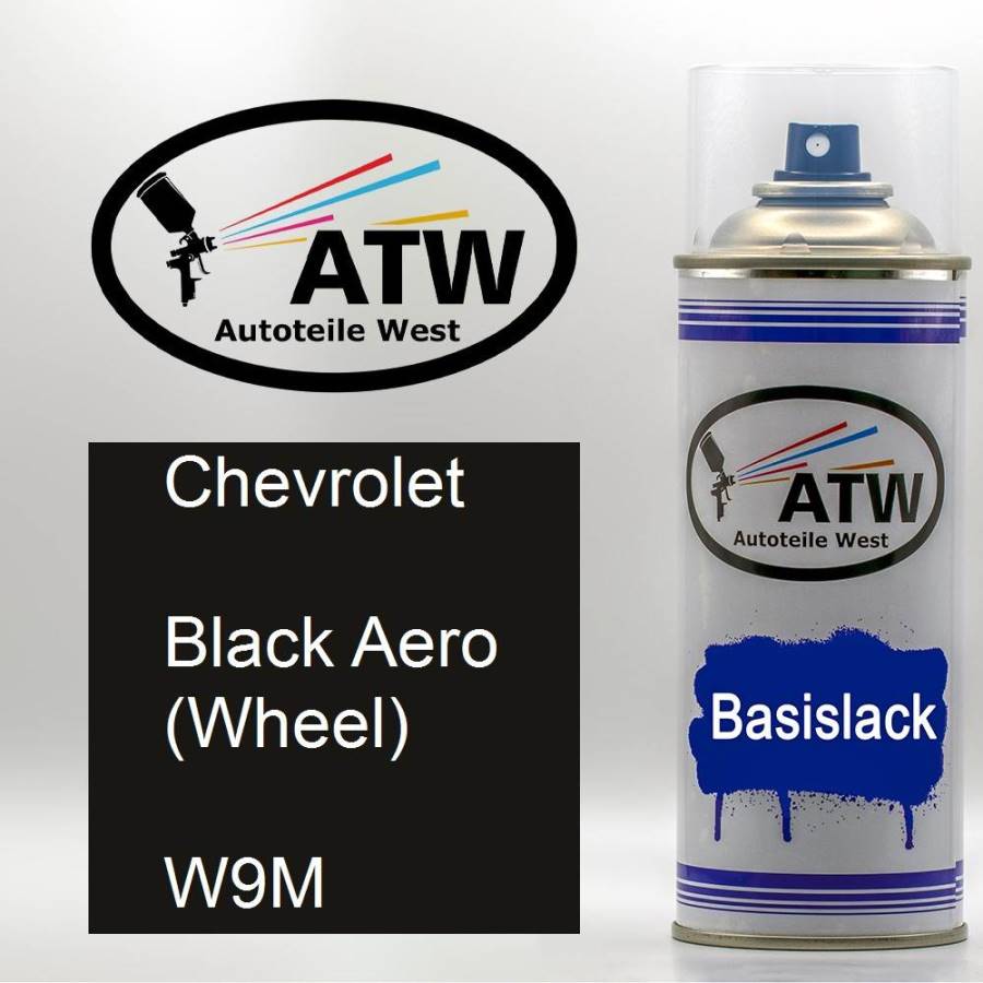 Chevrolet, Black Aero (Wheel), W9M: 400ml Sprühdose, von ATW Autoteile West.